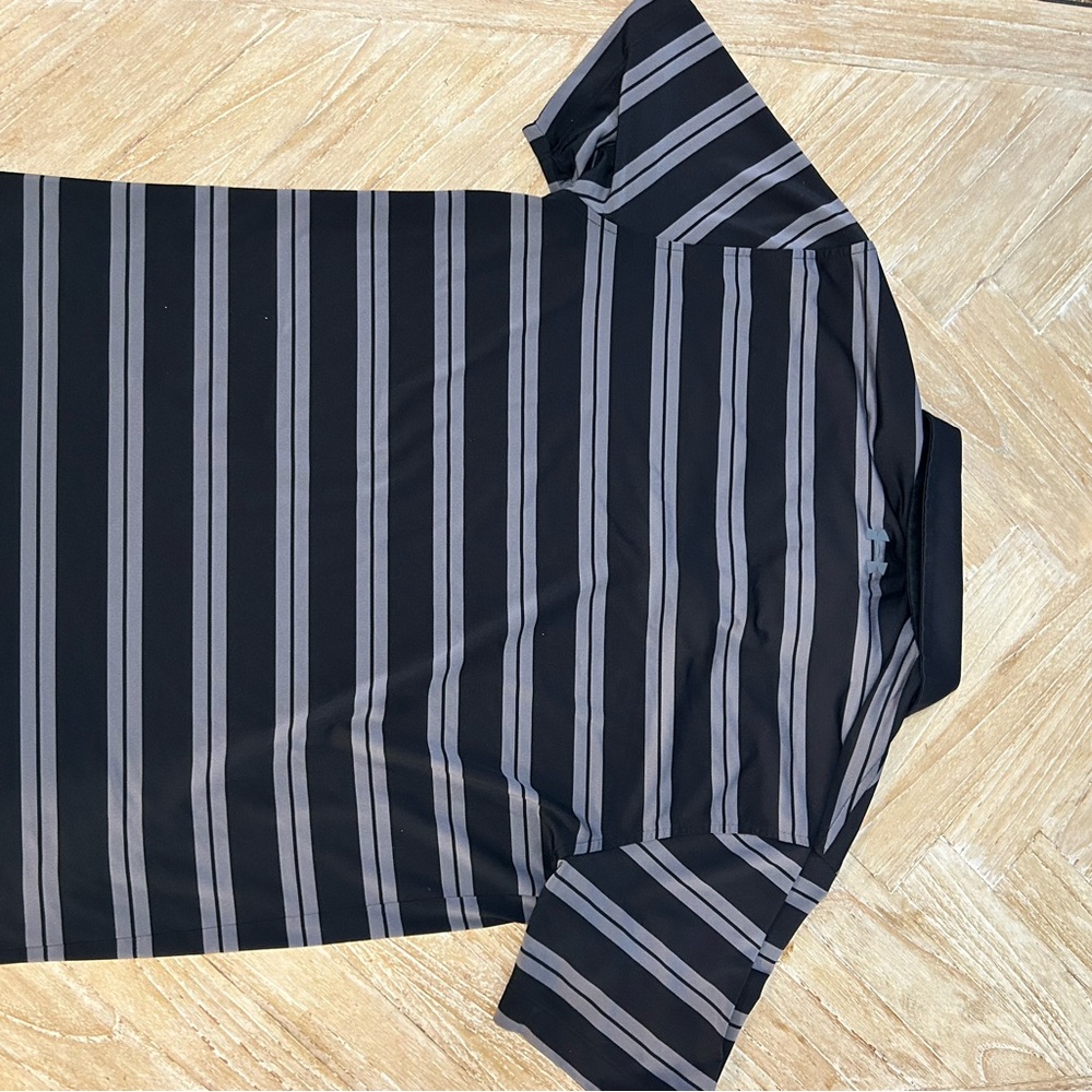 Under Armor Black Striped Golf Polo